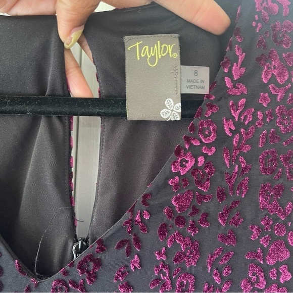 Taylor Smocked Sleeve Velvet Burnout Dress - Picture 6 of 10